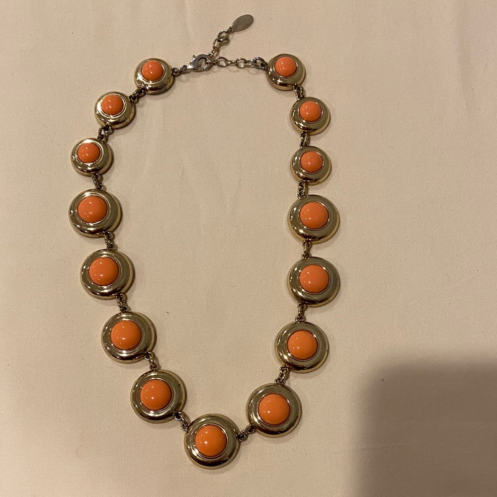Elegant Orange and Gold Necklace